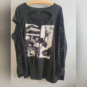 Distressed Dark Graphic Longsleeve